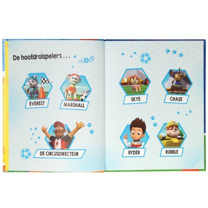 1561074 Paw Patrol leesboek de pups redden een sportwedstrijd de hoofdrolspelers