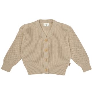 24030002 Frogs and Dogs cardigan vneck rib camel voorkant