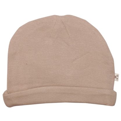 24037011 Frogs and Dogs beanie rib organic taupe achterkant