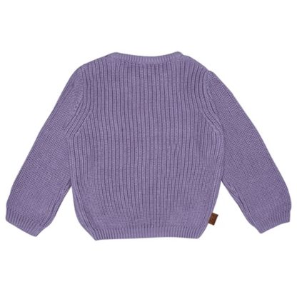 24083005 Frogs and Dogs sweater gebreid rib blue mauve smart club achterkant