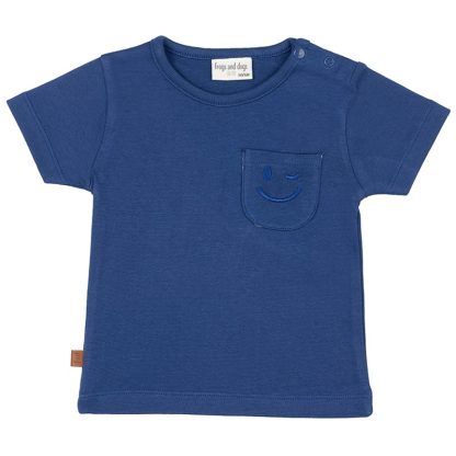25025003 Frogs and Dogs t-shirt smile blauw voorkant