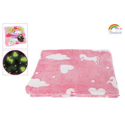 3110771 Glow in the dark fleece deken unicorn voorbeeld