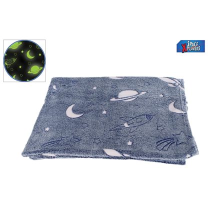 3110772 Glow in the dark fleece deken space voorbeeld