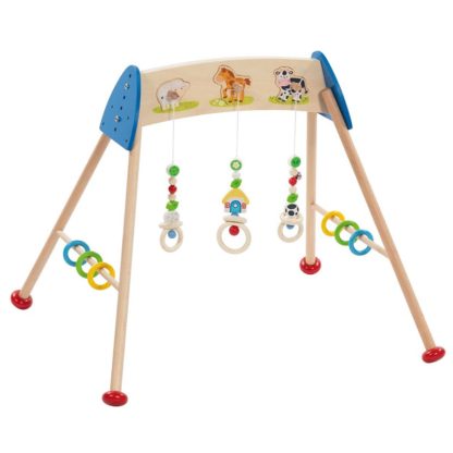 5220419 Goki houten babygym boerderijdieren met geluid