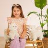 919810 Hermann Teddy Collection knuffel Pomeriaan wit staand sfeerfoto