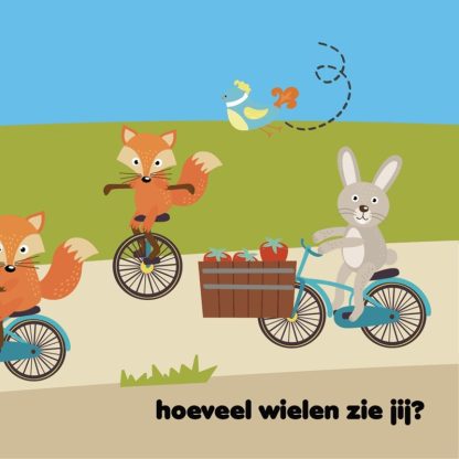 JeP Kids op weg met vogeltje Toet met fietsen