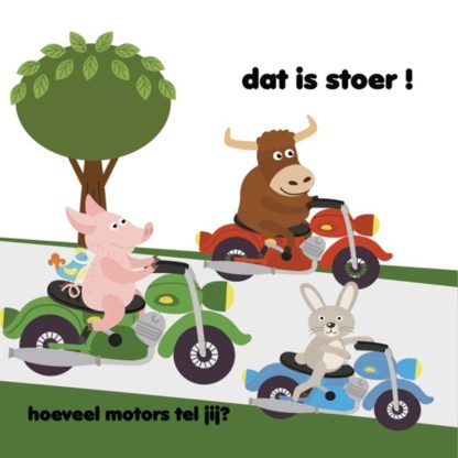 JeP Kids op weg met vogeltje Toet met motoren