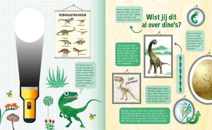 Lantaarn zaklampboek speuren in het dinobos wist jij dit al