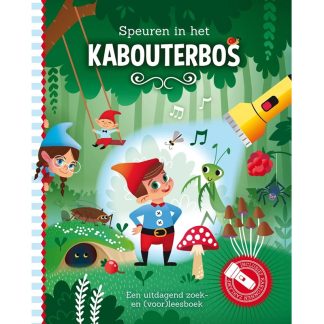 Lantaarn zaklampboek speuren in het kabouterbos voorkant