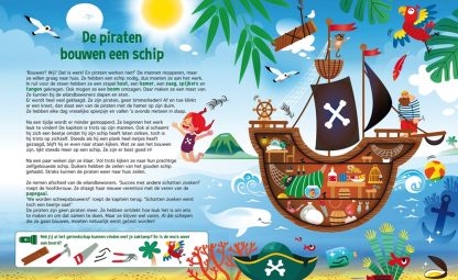 Lantaarn zaklampboek speuren met piraten de piraten bouwen een schip