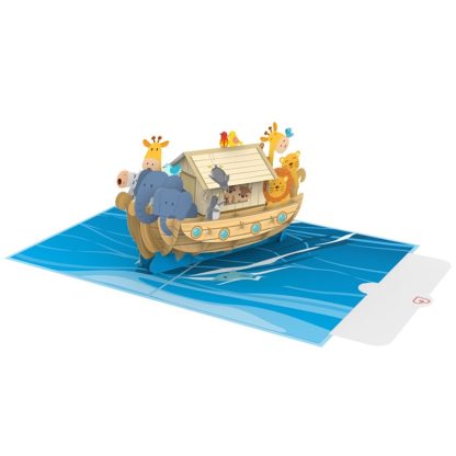 Papercrush pop-up kaart Ark van Noach binnenkant met kaart