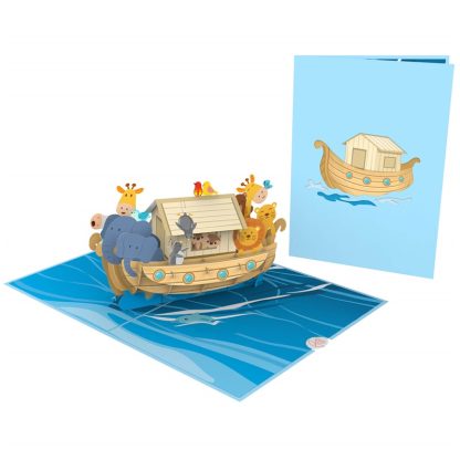 Papercrush pop-up kaart Ark van Noach voorkant en binnenkant