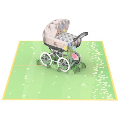 Papercrush pop-up kaart kinderwagen binnenkant