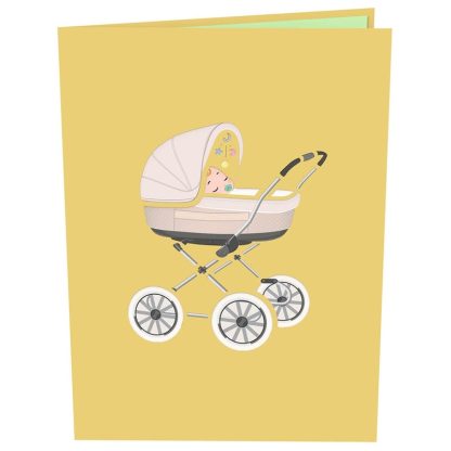 Papercrush pop-up kaart kinderwagen voorkant