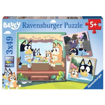 Ravensburger Bluey legpuzzel de avonturen van Bluey verpakking