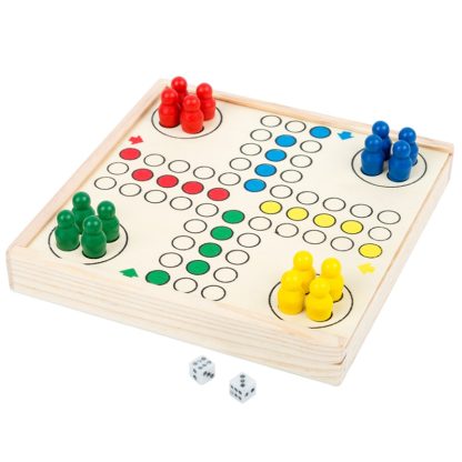 Small Foot houten ludo to go met dobbelstenen