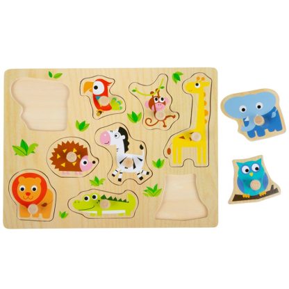 Small Foot houten puzzel dierentuin olifant en uil