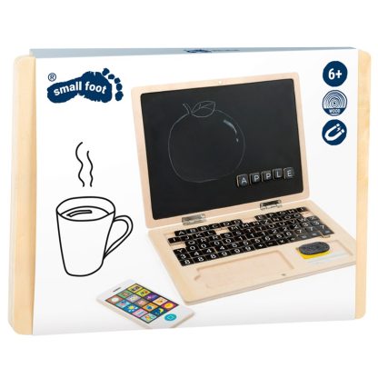 Small Foot houten speelgoedlaptop met magneetbord verpakking