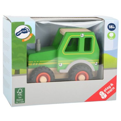 Small Foot houten voertuig tractor groen verpakking