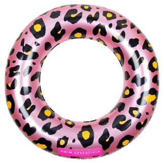 Swim Essentials zwemring panterprint rose goud 90 cm
